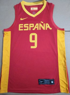 9 Rubio Spain FIBA Basketball world cup jersey red